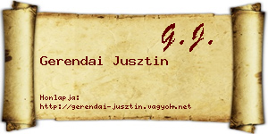 Gerendai Jusztin névjegykártya